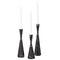 Fabulaxe Marble Resin Candle Holders, Exquisite Decorative Taper Candlesticks, Elegant Accent, Black, PK3 QI004063.BK.3 - alternate 2